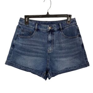 HALARA FLEX High Rise Jean Shorts, Cuffed Hem, Stretch, Size Medium